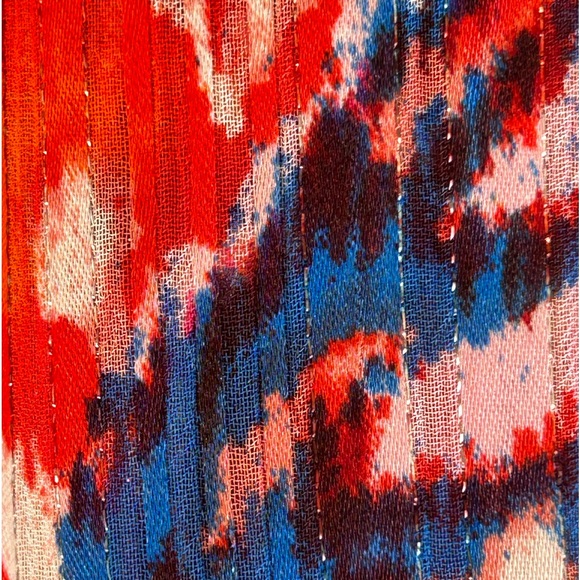 Rachel Zoe Ruffle Sleeve Smocked Waist Keyhole Neck Tie Blouse Top Size XS - Picture 6 of 12